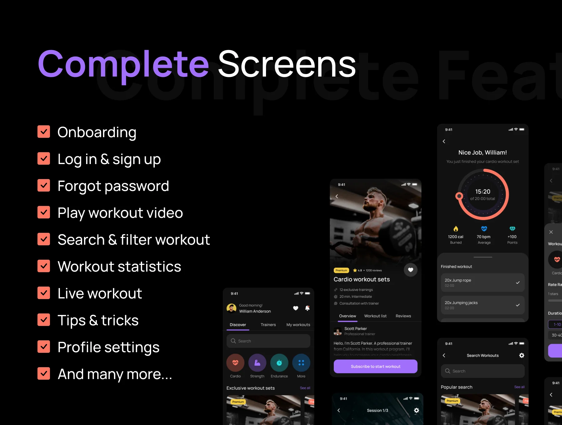Fitly App - Modern Fitness App UI Design Kit 5