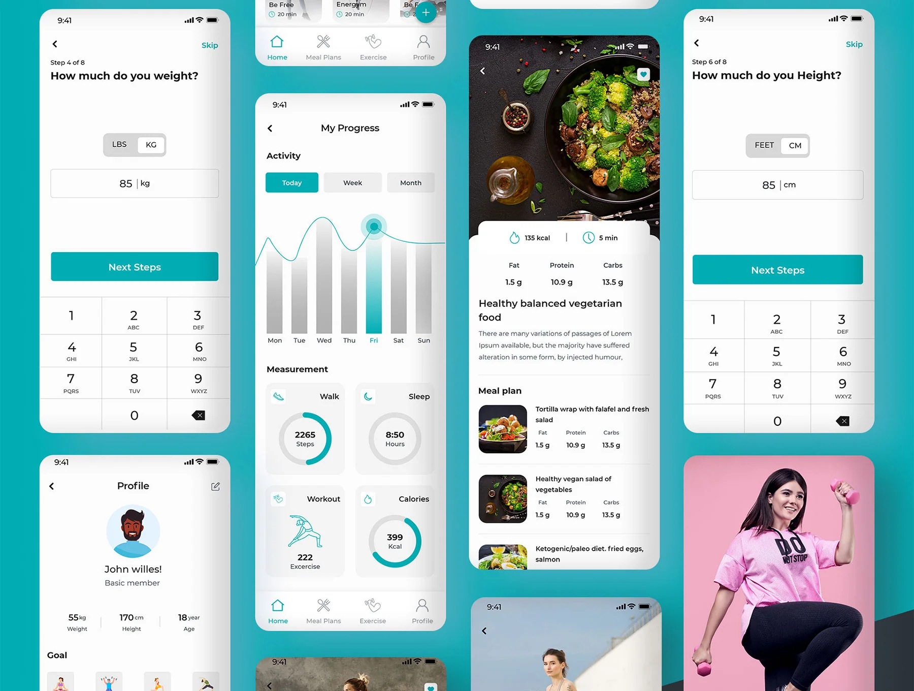 FitMeal - Workouts & Meal Planner | Fitness Mobile UI Kit 6