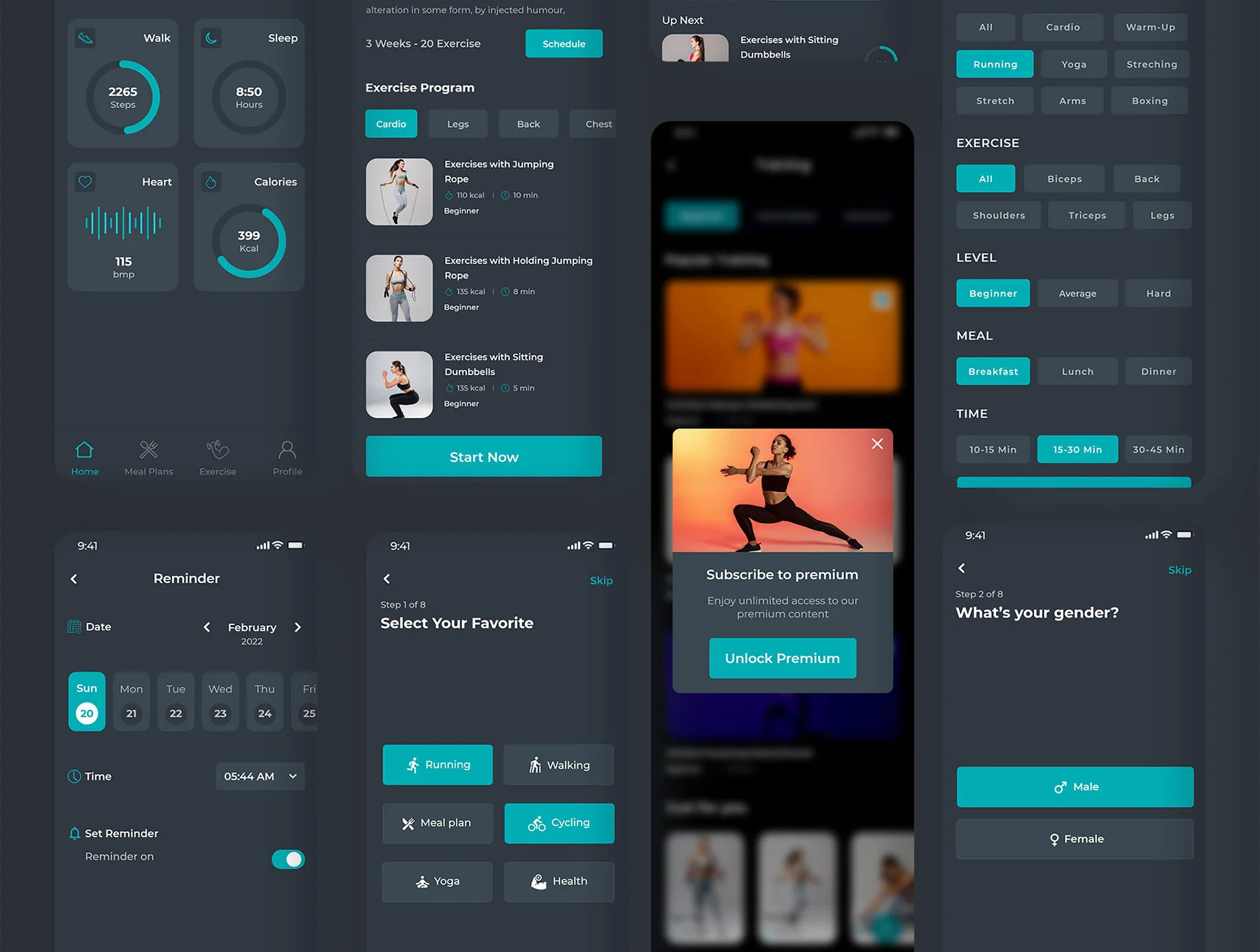 FitMeal - Workouts & Meal Planner | Fitness Mobile UI Kit 7