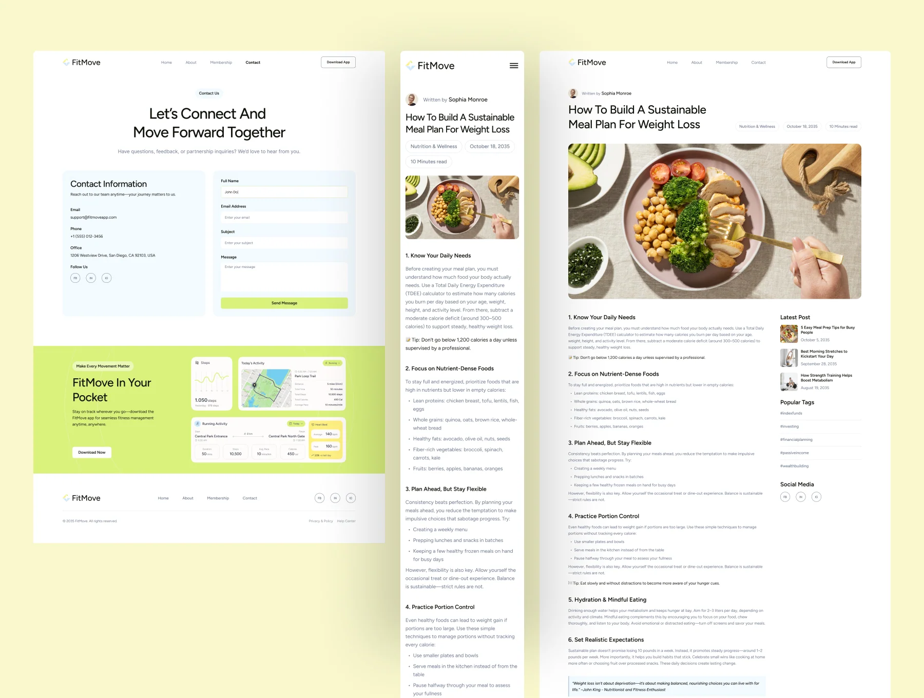 FitMove - Fitness SaaS Website UI Figma Template