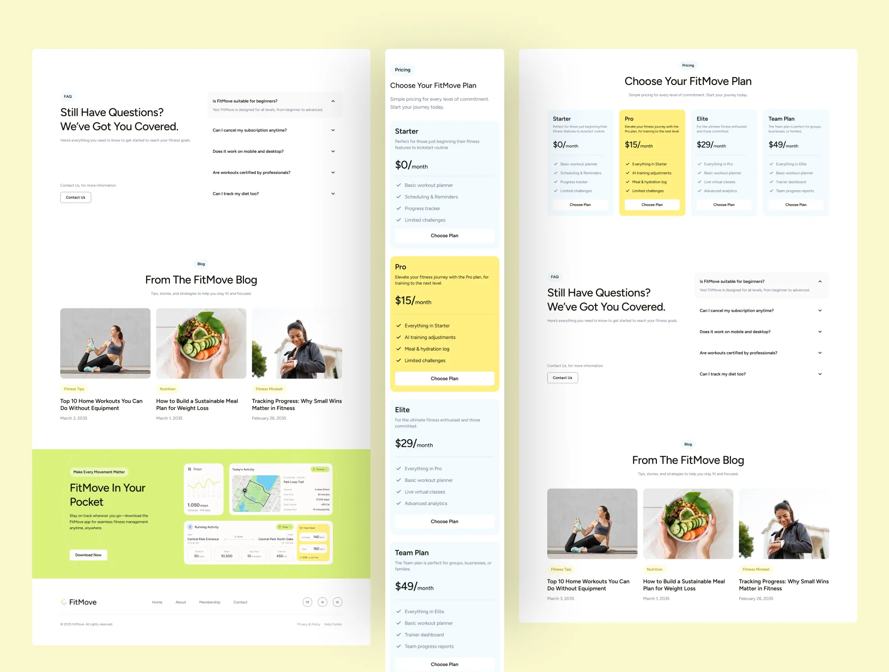 FitMove - Fitness SaaS Website UI Figma Template 4