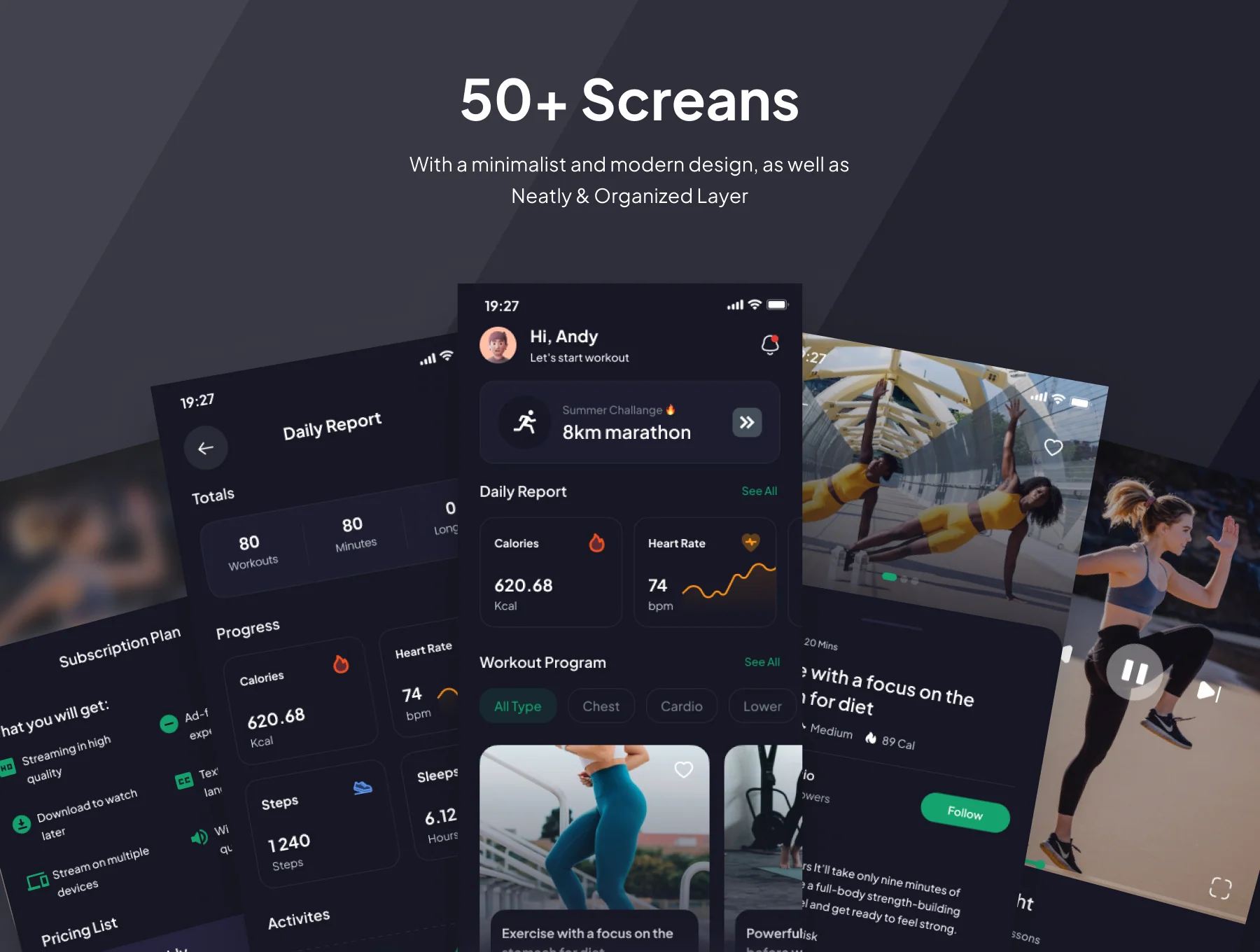 Fitnesly - Workout Premium UI KIts App 4