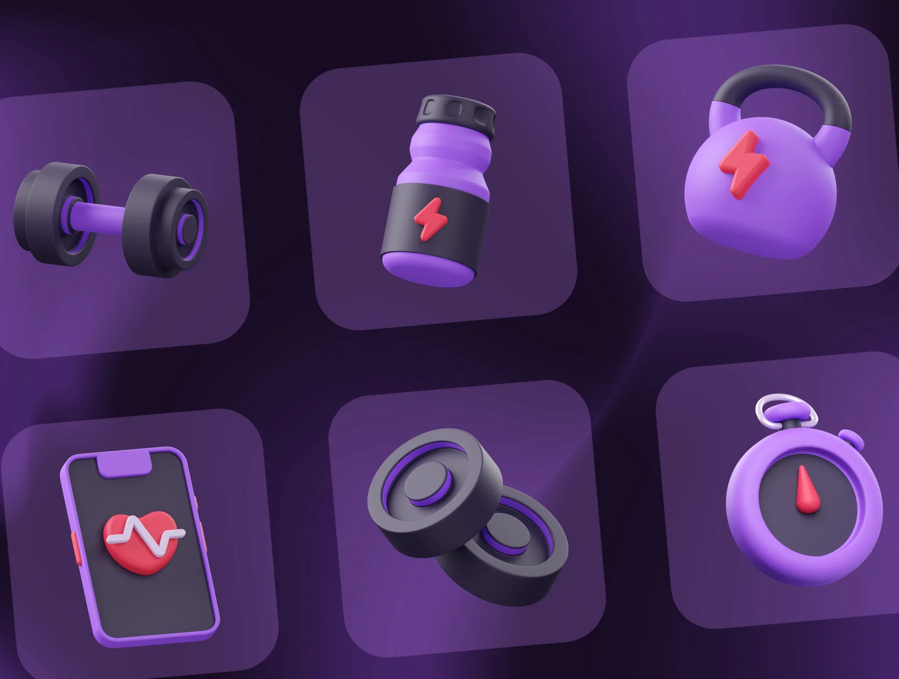 Fitness 3D Illustrations 3