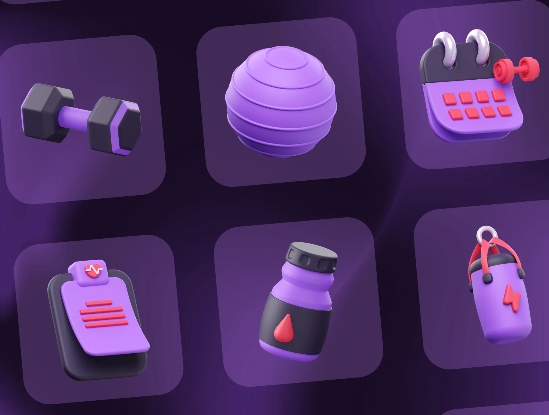 Fitness 3D Illustrations 4