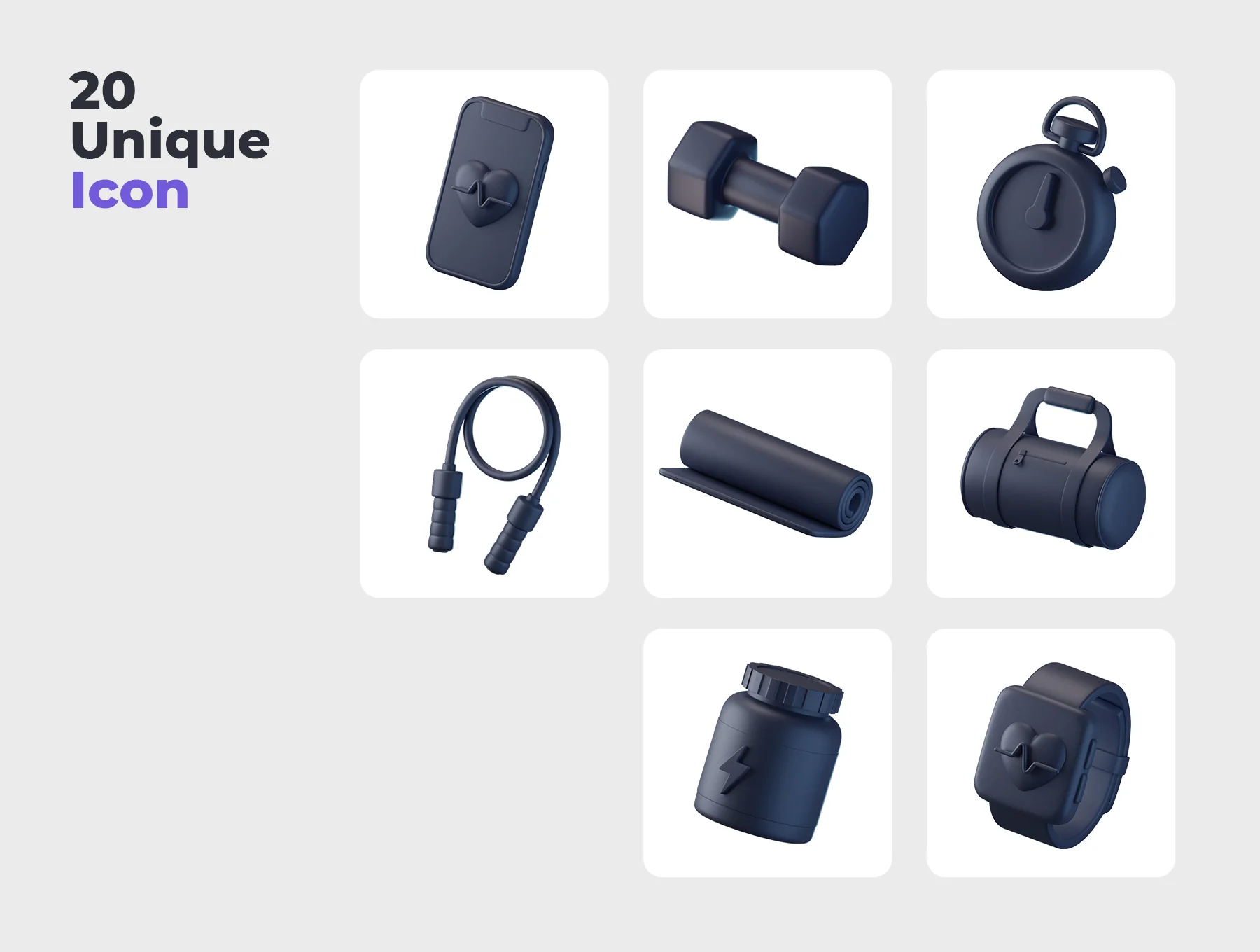 Fitness and Gym 3D Icons 7
