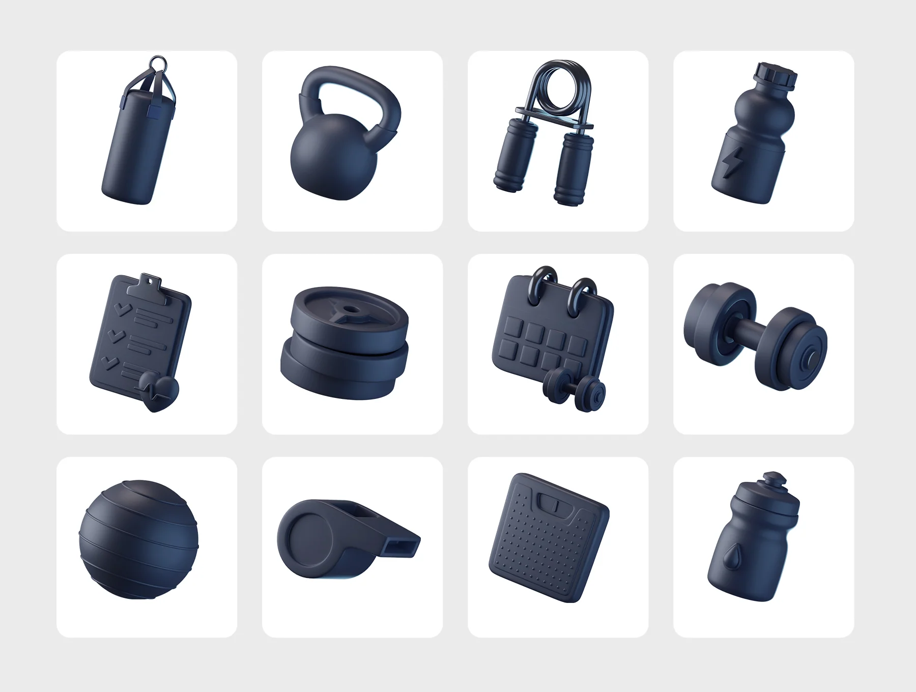 Fitness and Gym 3D Icons 8