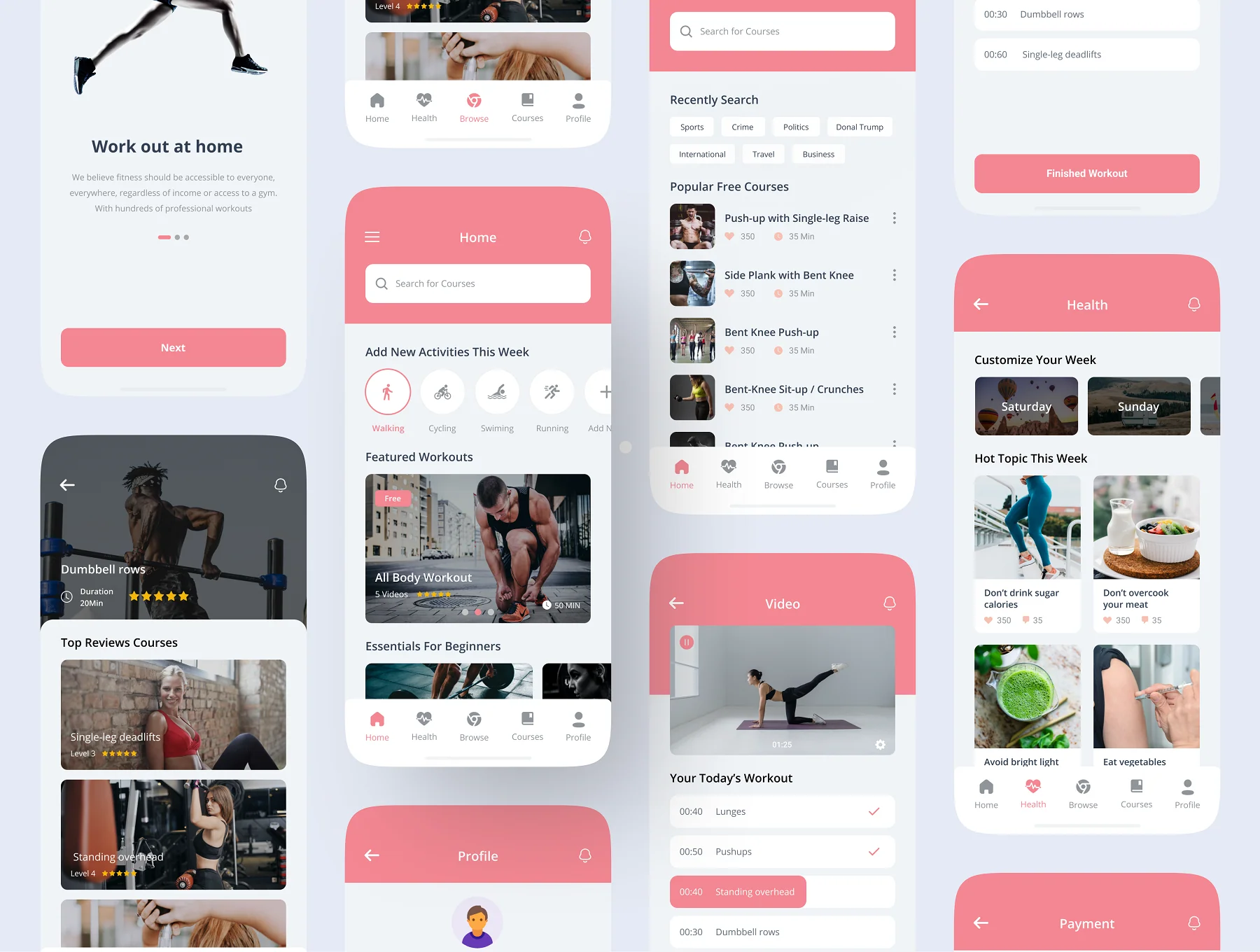 Fitness & Workout App UI Kit 3