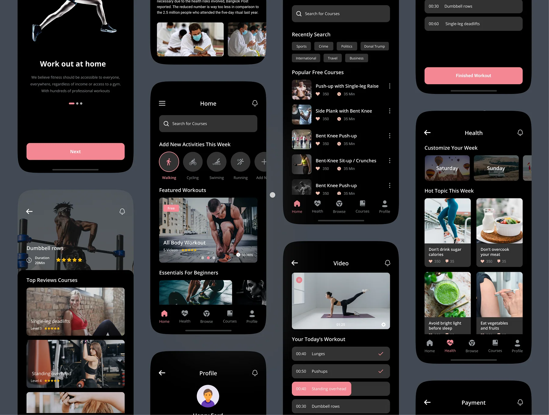 Fitness & Workout App UI Kit 4