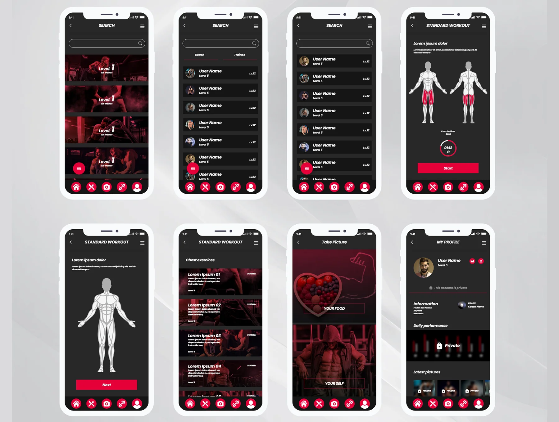 Fitness and Workout Mobile Application UI-Kit 4