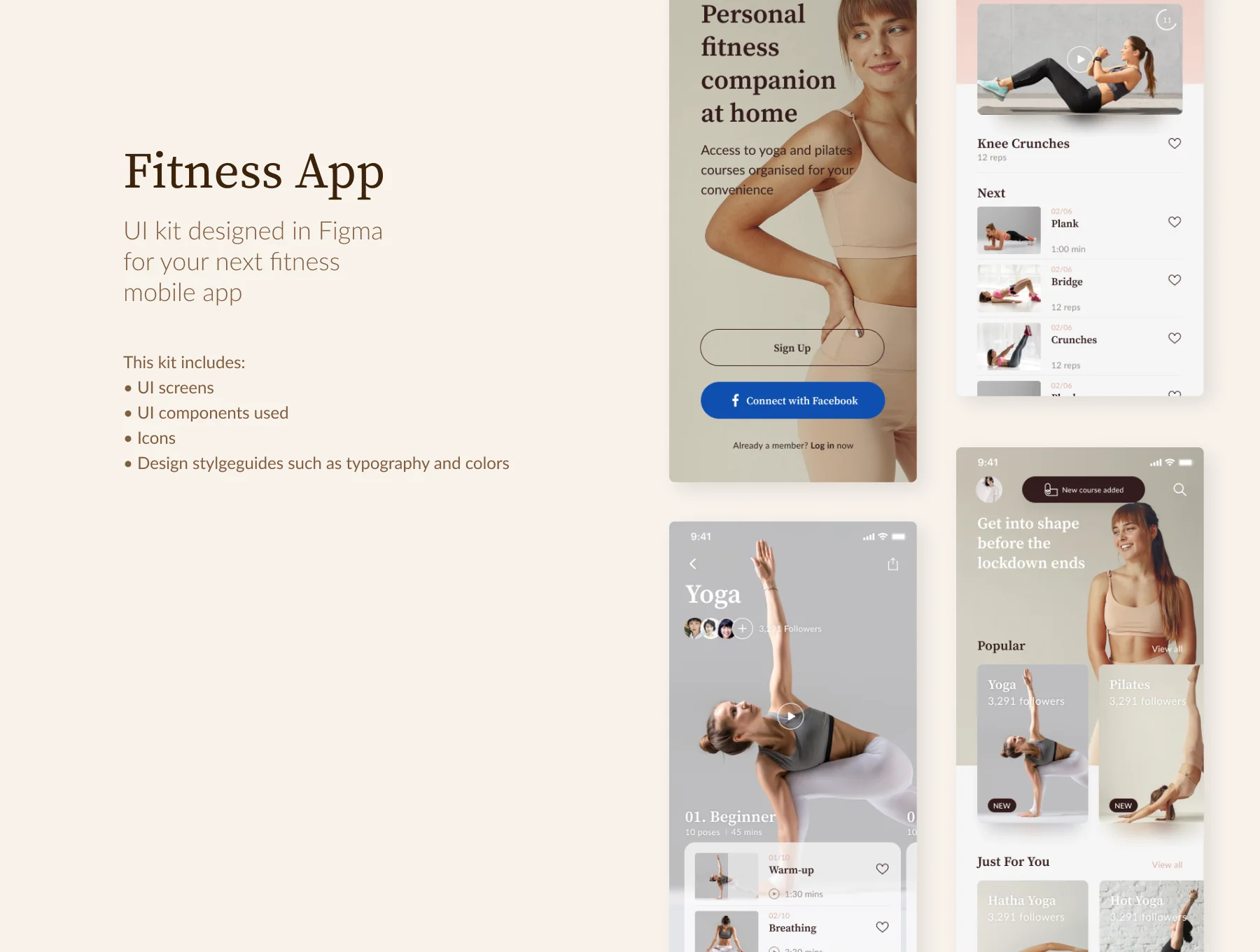 Fitness App Figma Design Kit