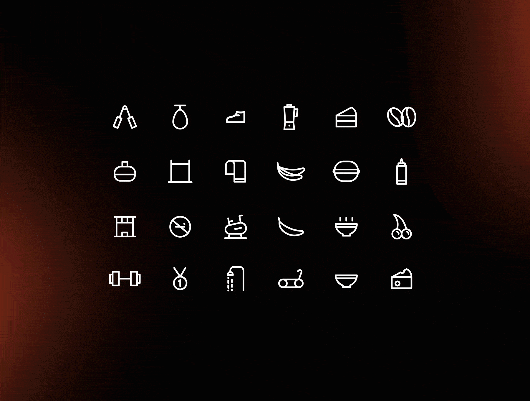 Fitness, Food and Restaurant animated icons 4