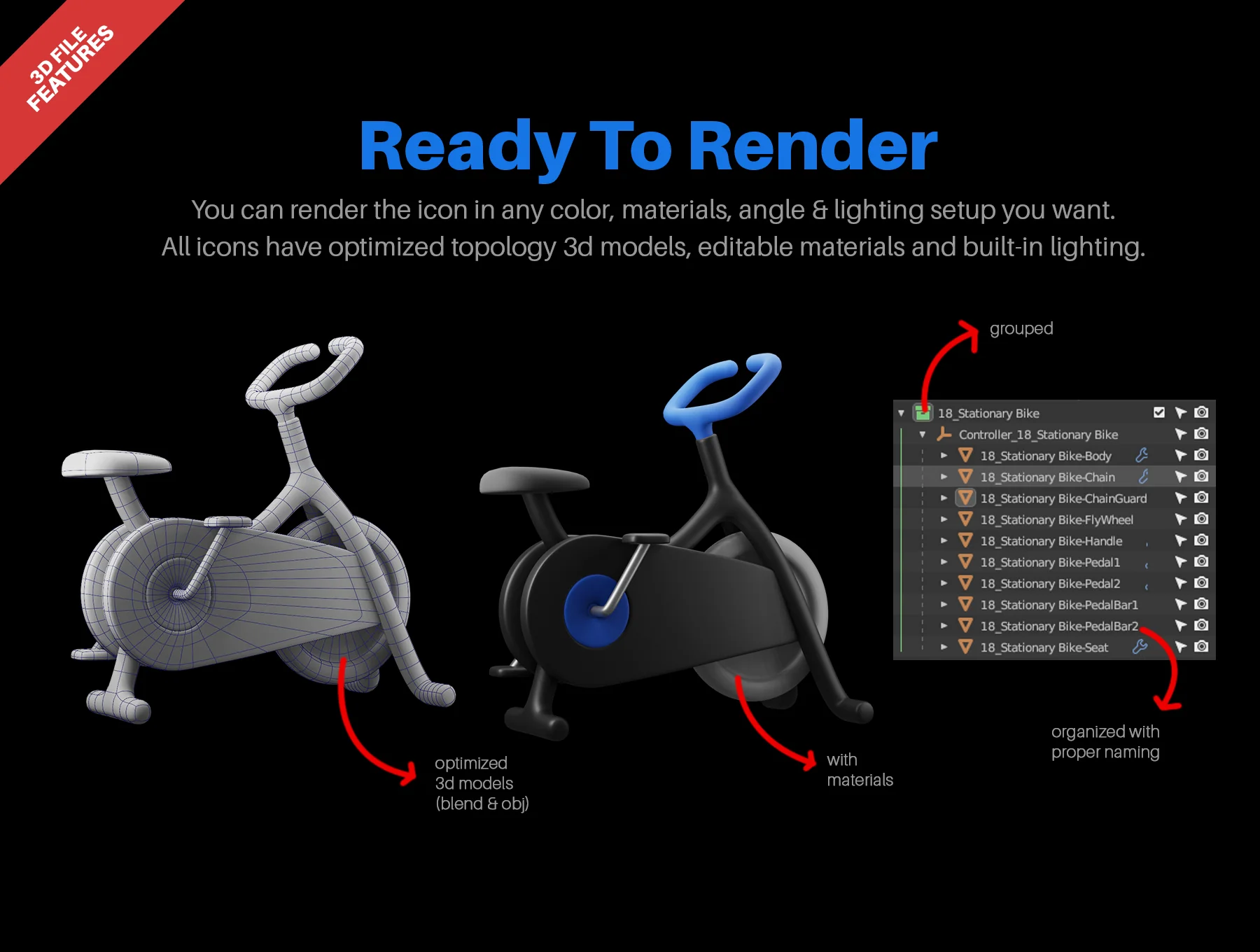 Fitness Gym Equipment 3D Icon Pack 5