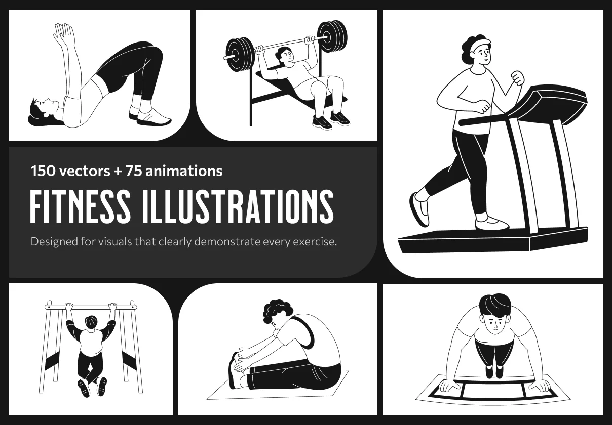 Fitness Illustrations Bundle
