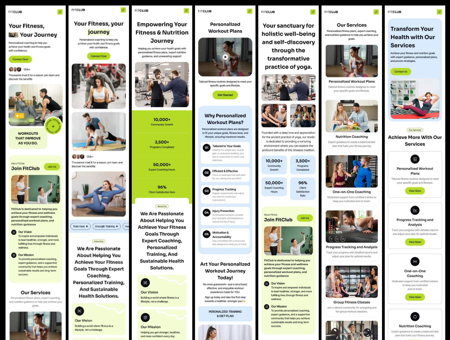 Fitness Life Coaching Website UI Kit 4