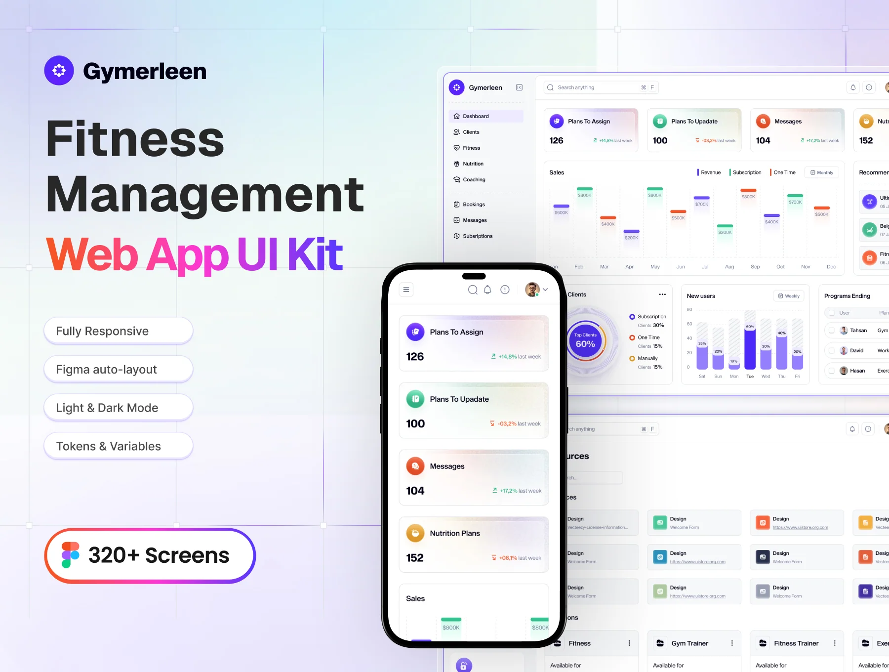 Fitness Management Web App UI Kit