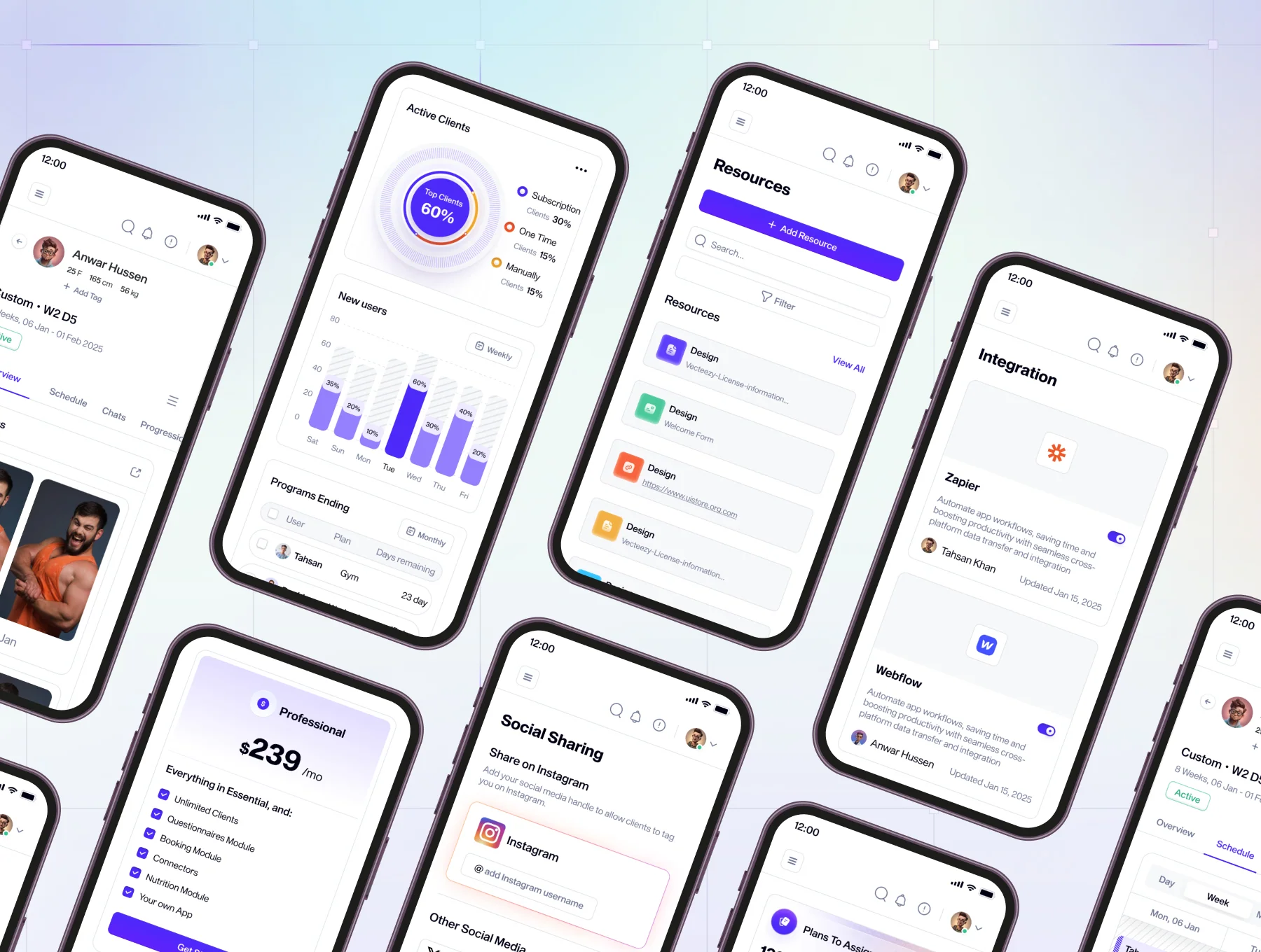 Fitness Management Web App UI Kit 3