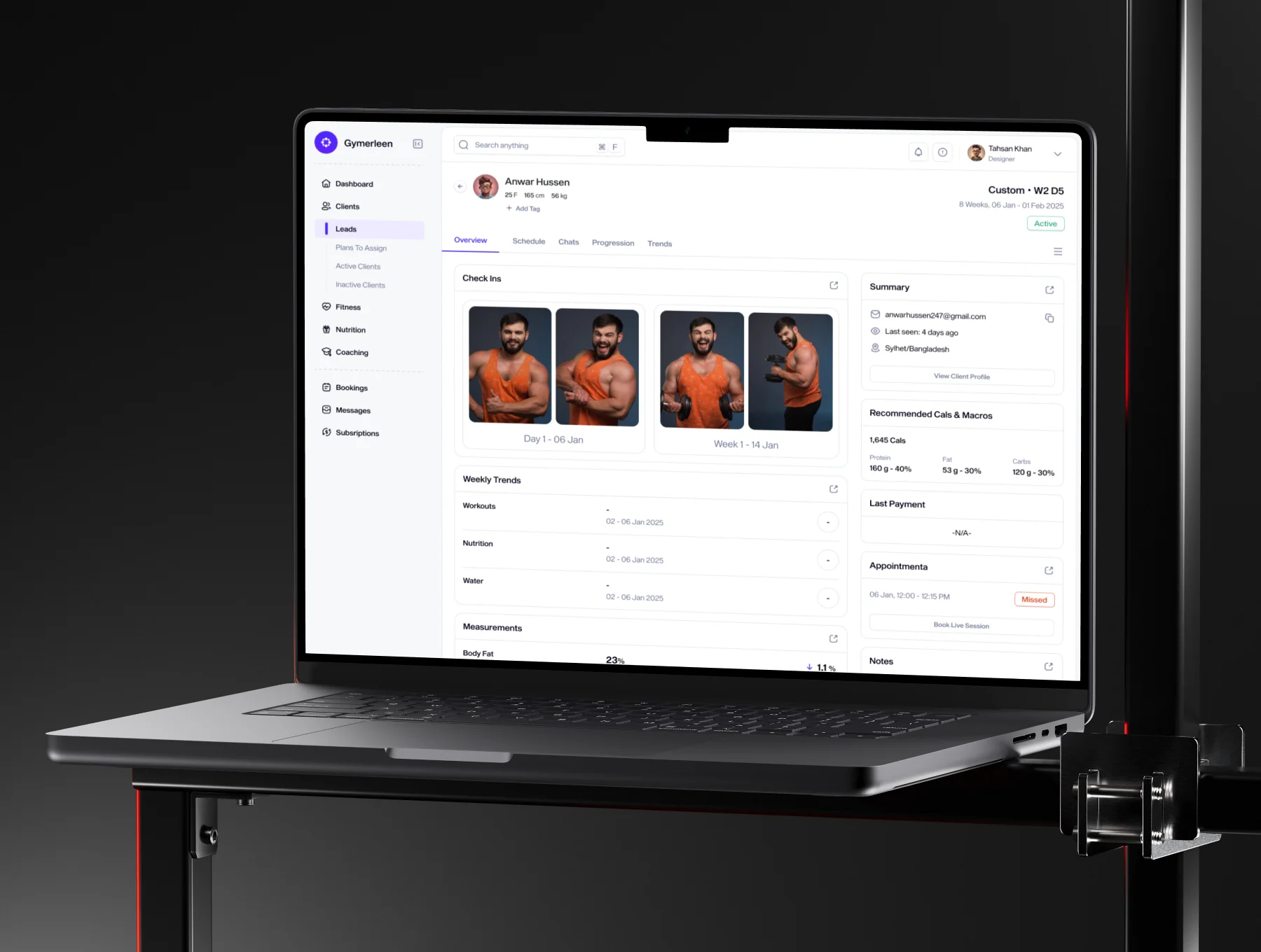 Fitness Management Web App UI Kit 6