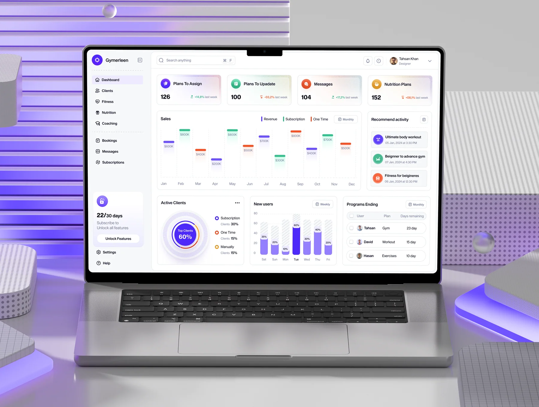 Fitness Management Web & Mobile App UI Kit 6