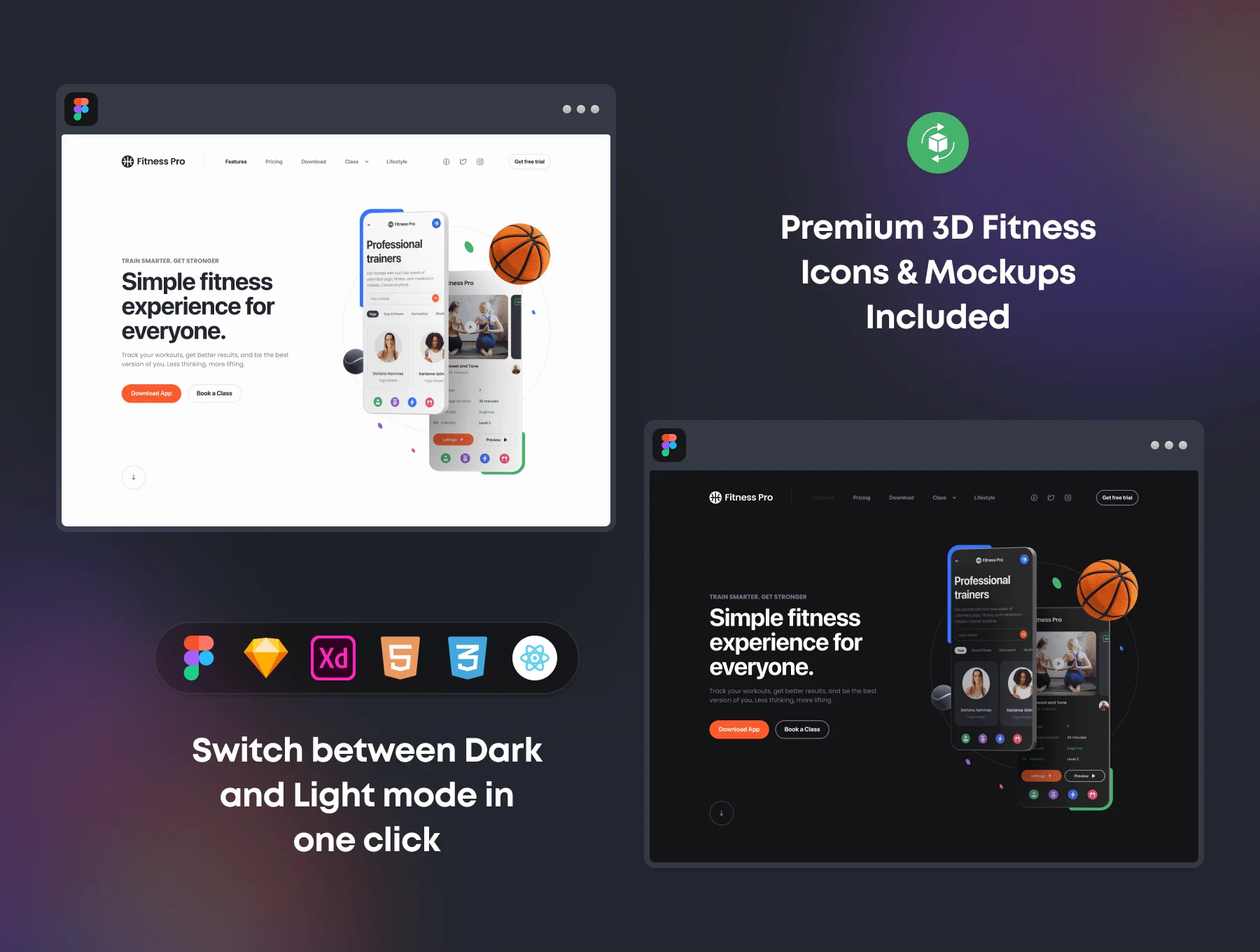 Fitness Pro: Website UI Kit 4