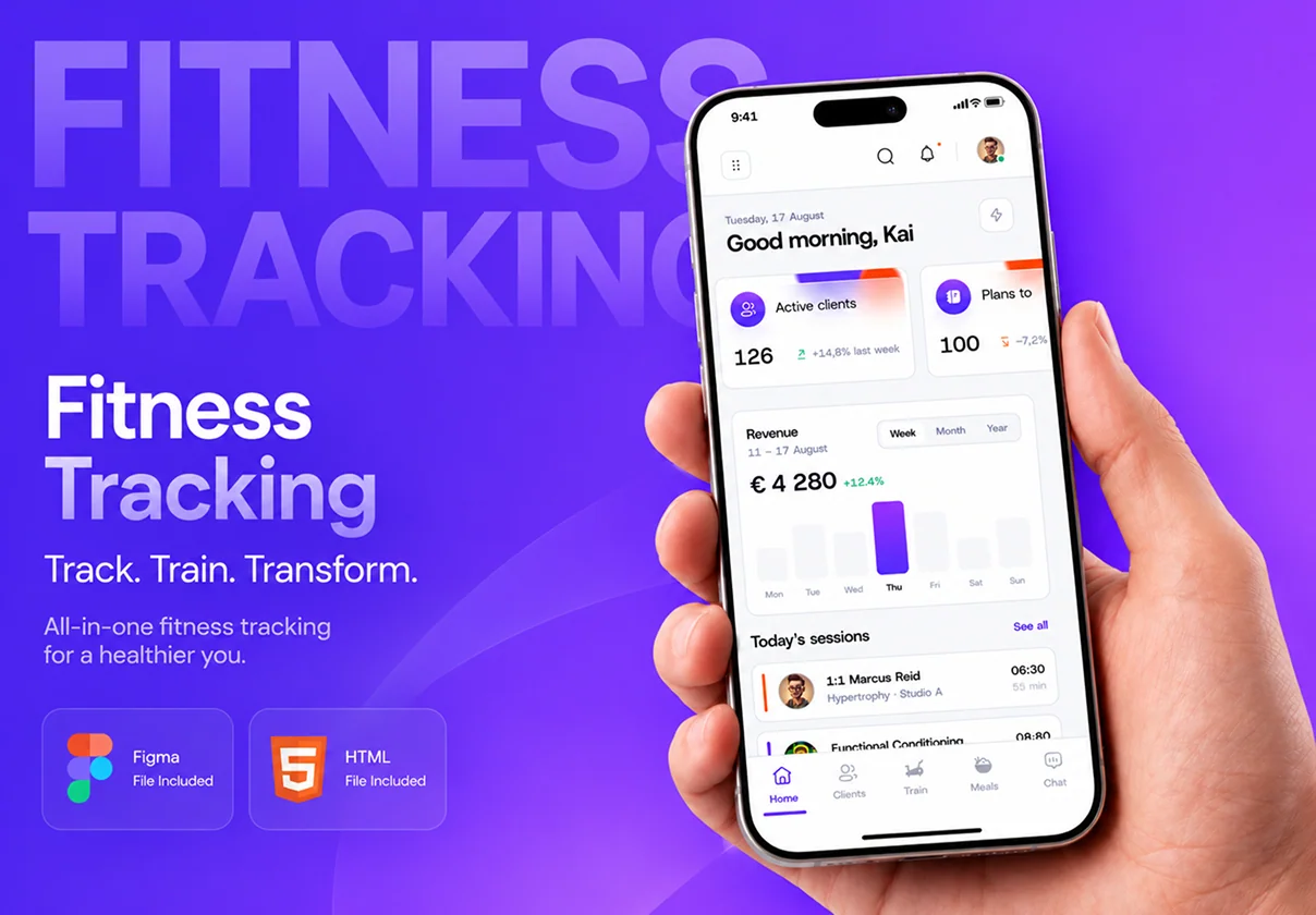 Fitness Tracking Mobile App UI Kit