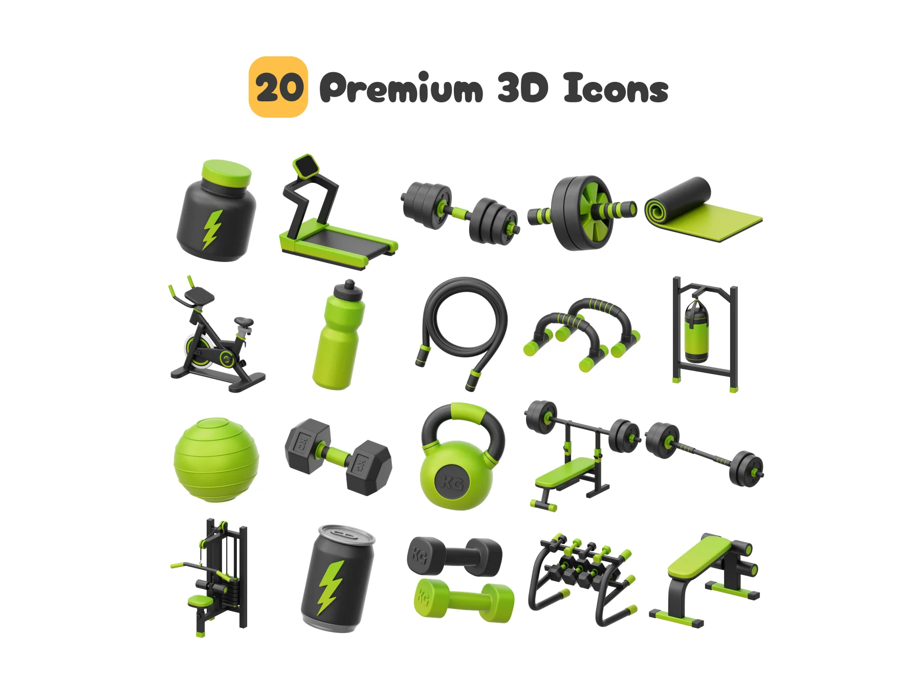Fitness & Workout Equipment 3D Icon 5