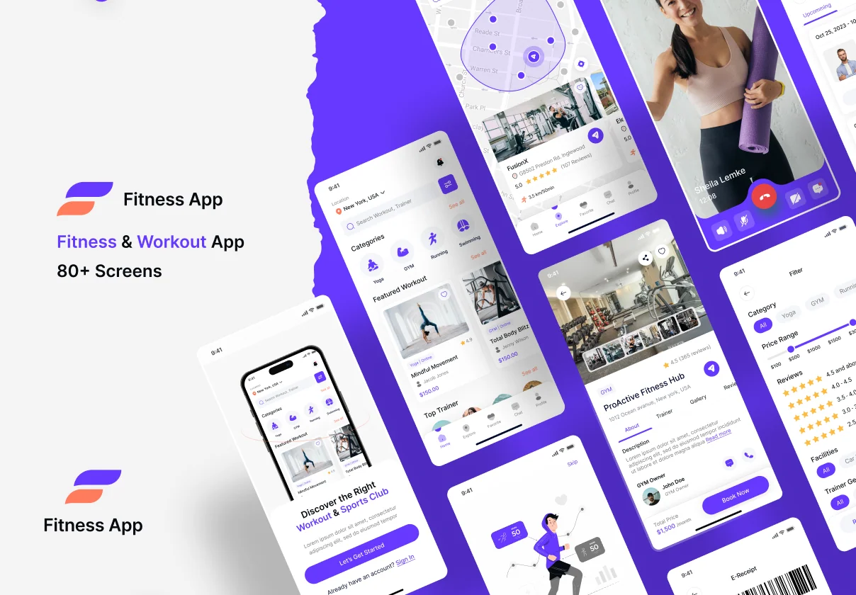 Fitness & Workout Mobile App UI Kit
