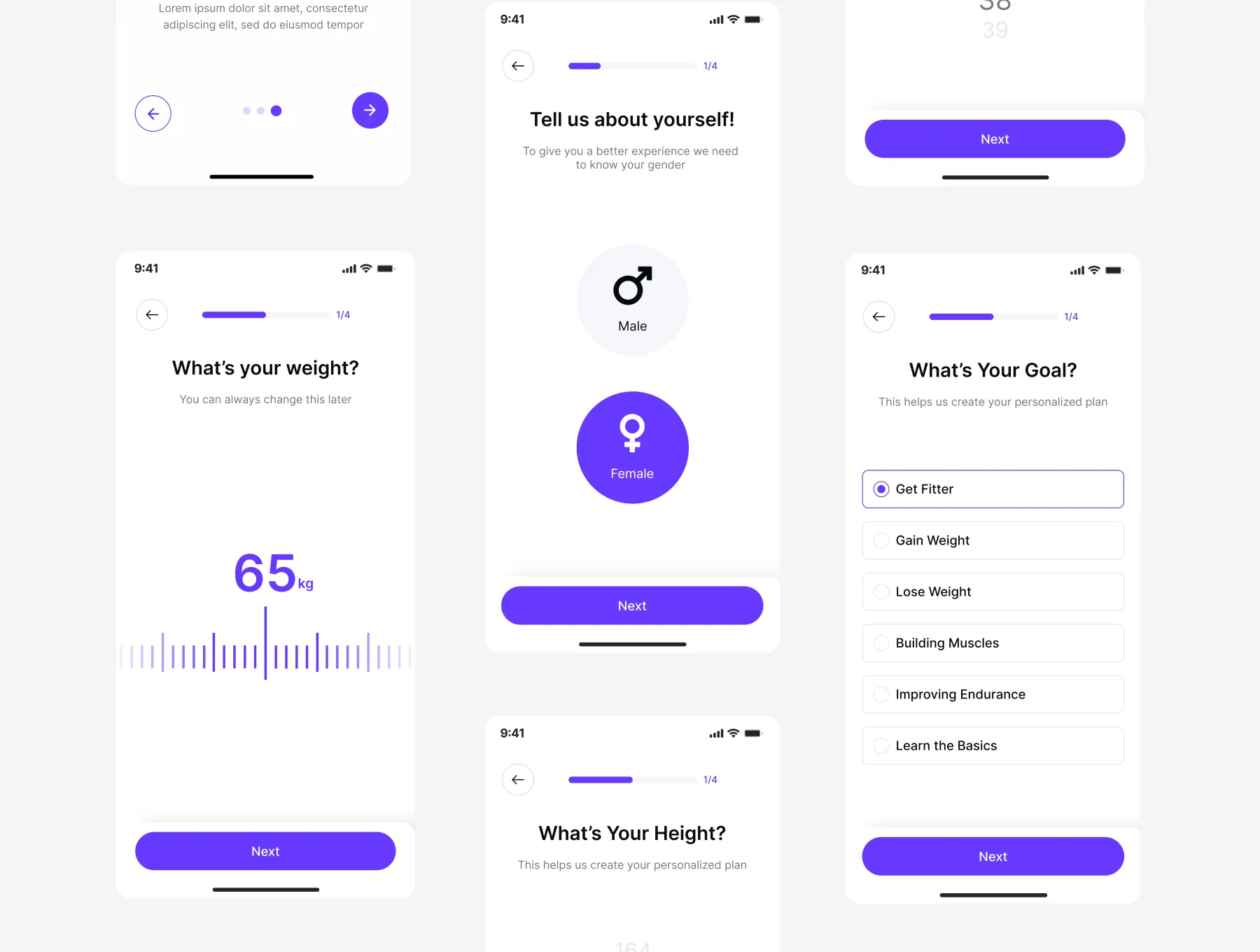Fitness & Workout Mobile App UI Kit 3