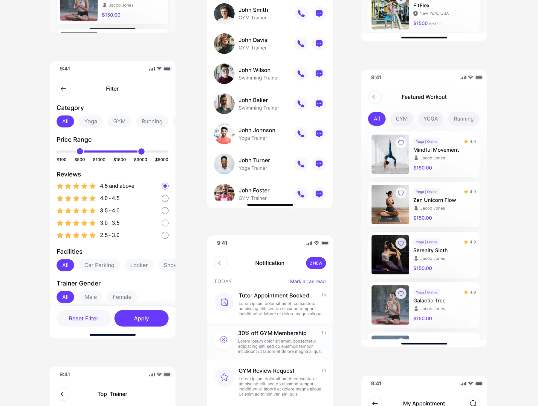 Fitness & Workout Mobile App UI Kit 8