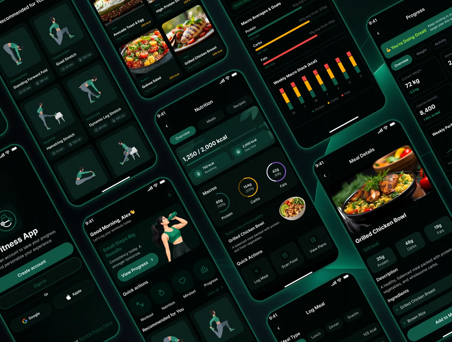 Fitora – Fitness App UI Kit for Figma 3