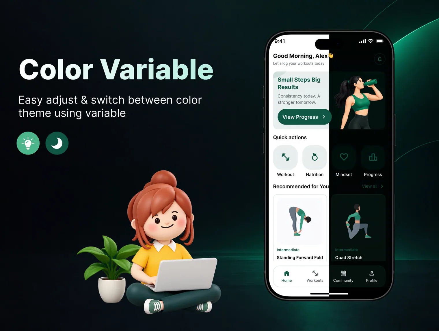 Fitora – Fitness App UI Kit for Figma 4