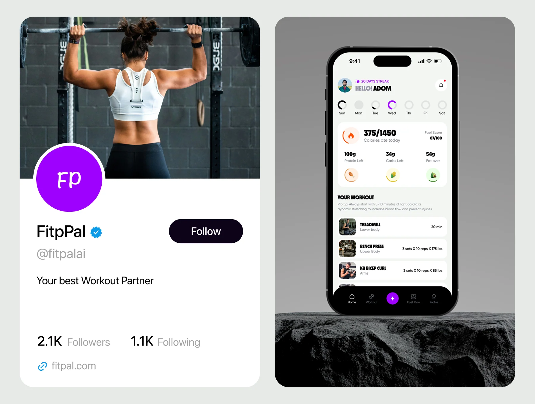 FitPal – Fitness & Meal Planner App UI Kit 4