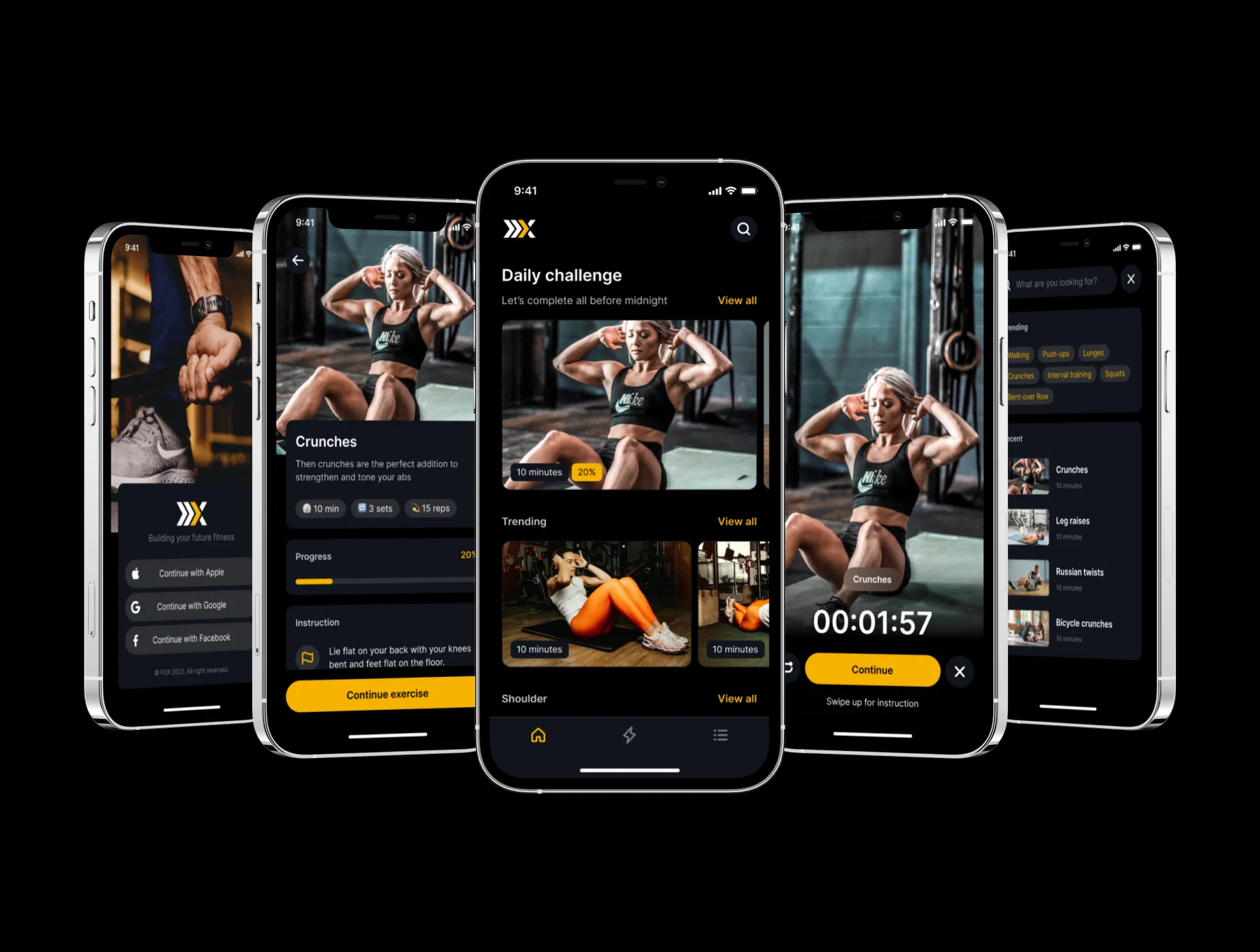 FitX - Workout Mobile App UI Kit 3