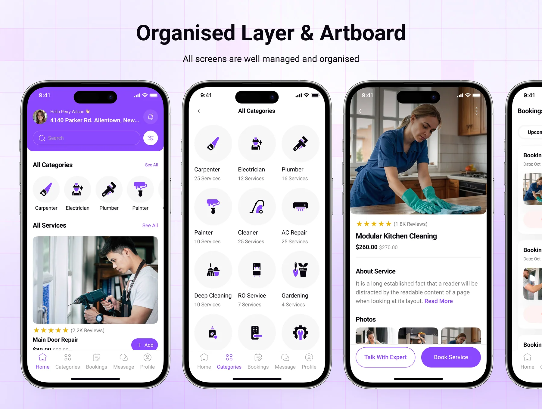 Fixoria - Home Service Booking App UI Kit 3