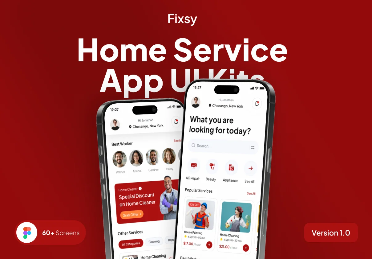 Fixsy - Home Service App UI Kits