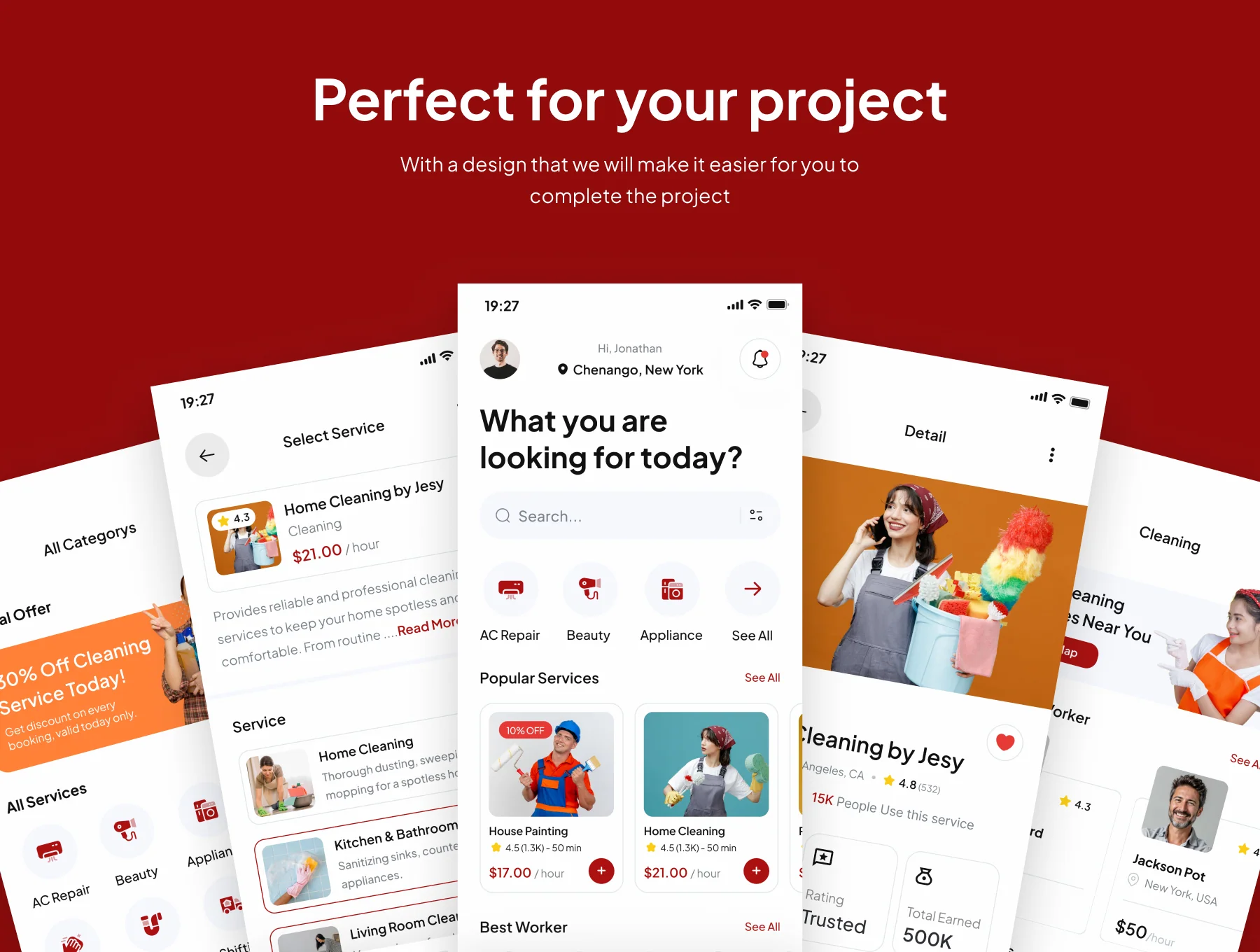 Fixsy - Home Service  App UI Kits 4