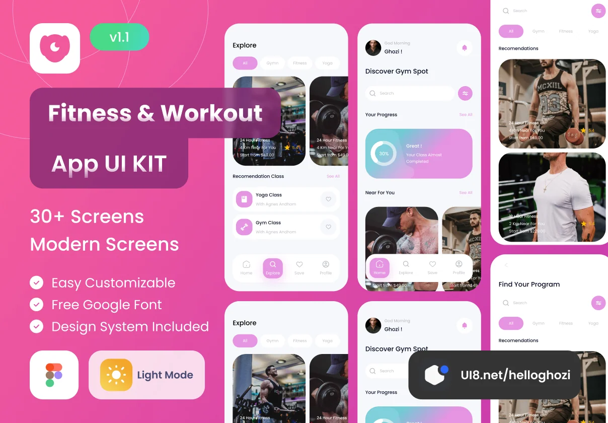 Fitness & Workout App UI Kit