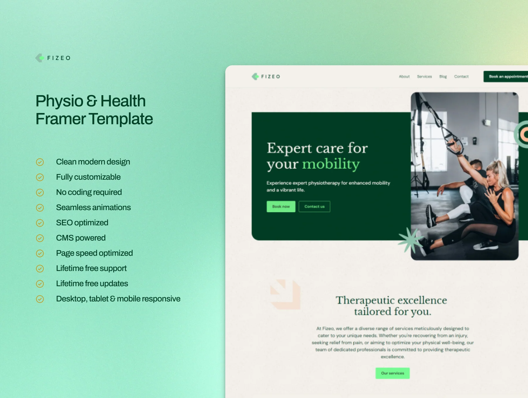 Fizeo — Physiotherapist & Health Framer Template