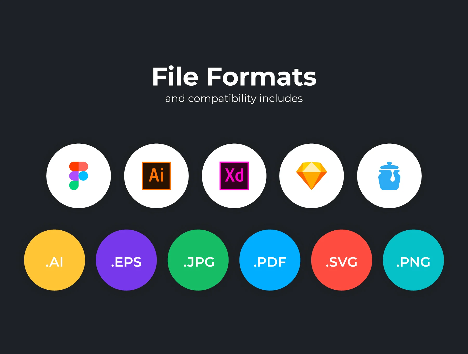 Flat Circular Icons Set 4