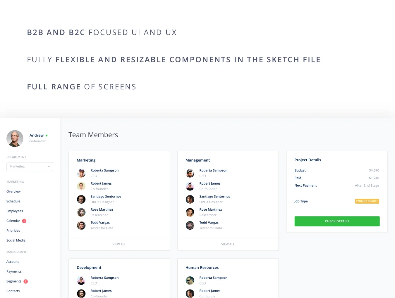 Flat Dashboards UI Kit 3