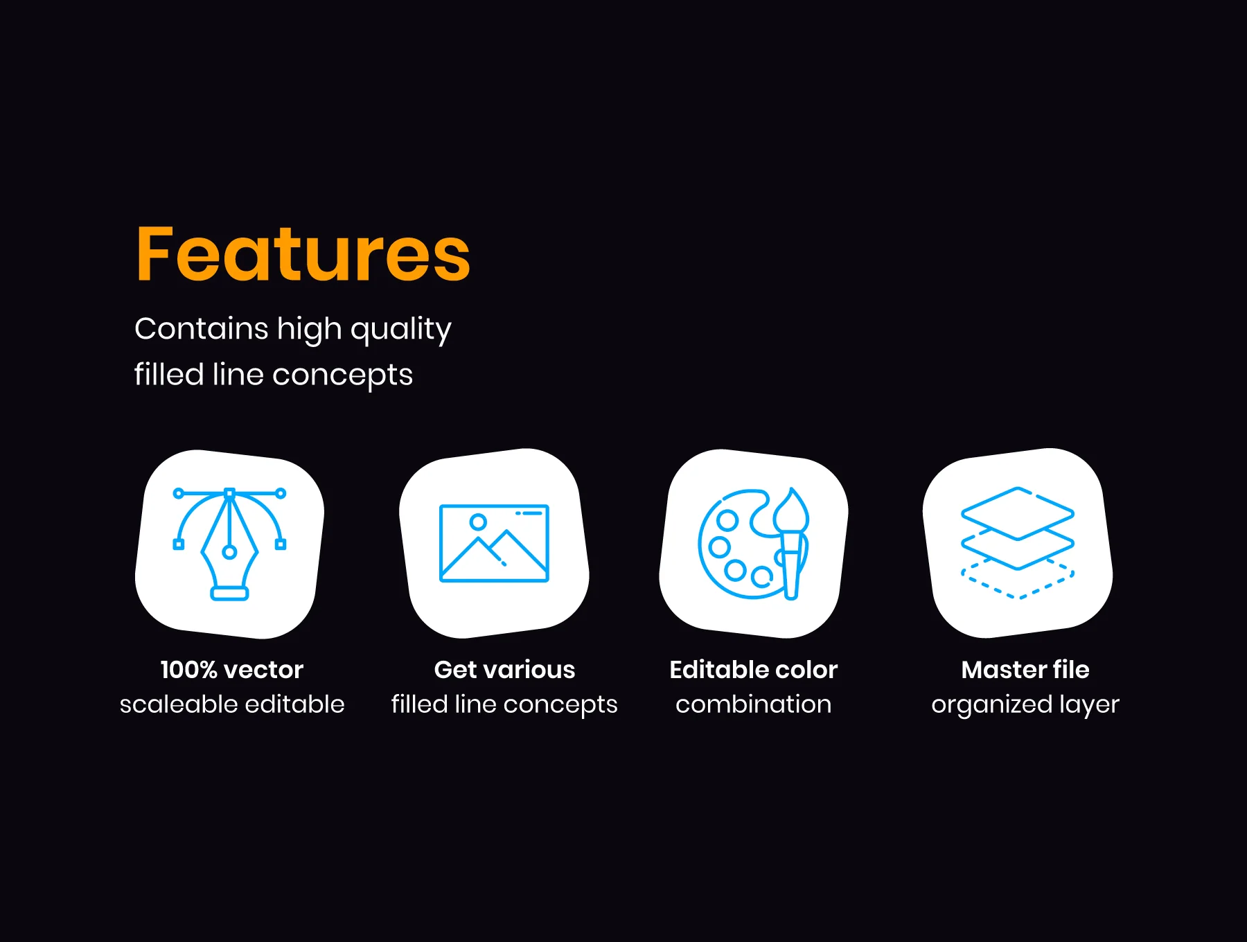 Flat Outline Vector Icons 3