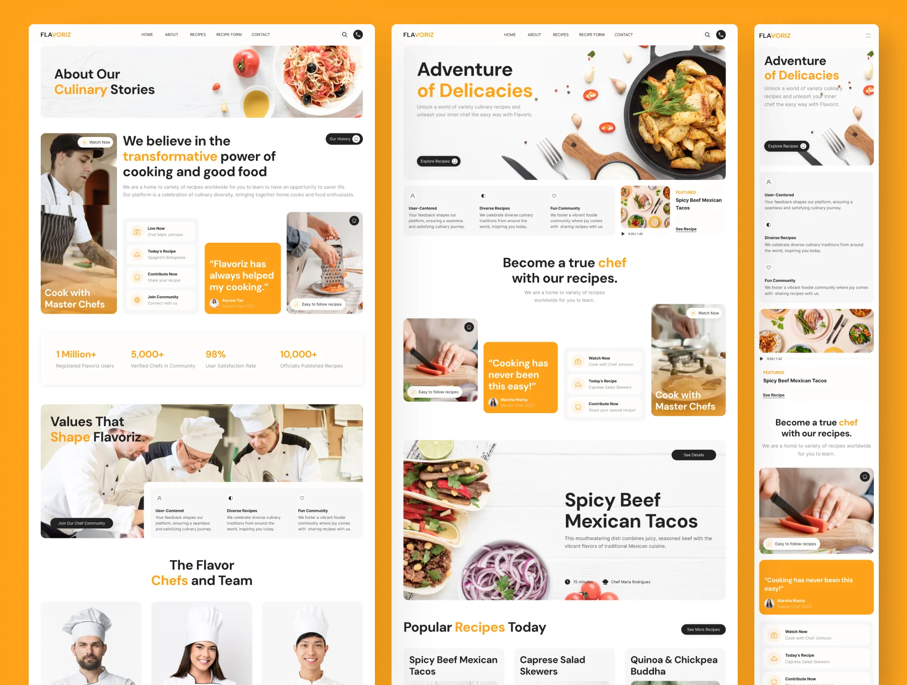 Flavoriz - Food Recipes Website Framer