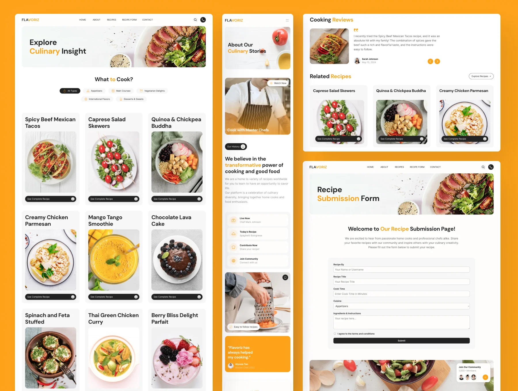 Flavoriz - Food Recipes Website Framer 2