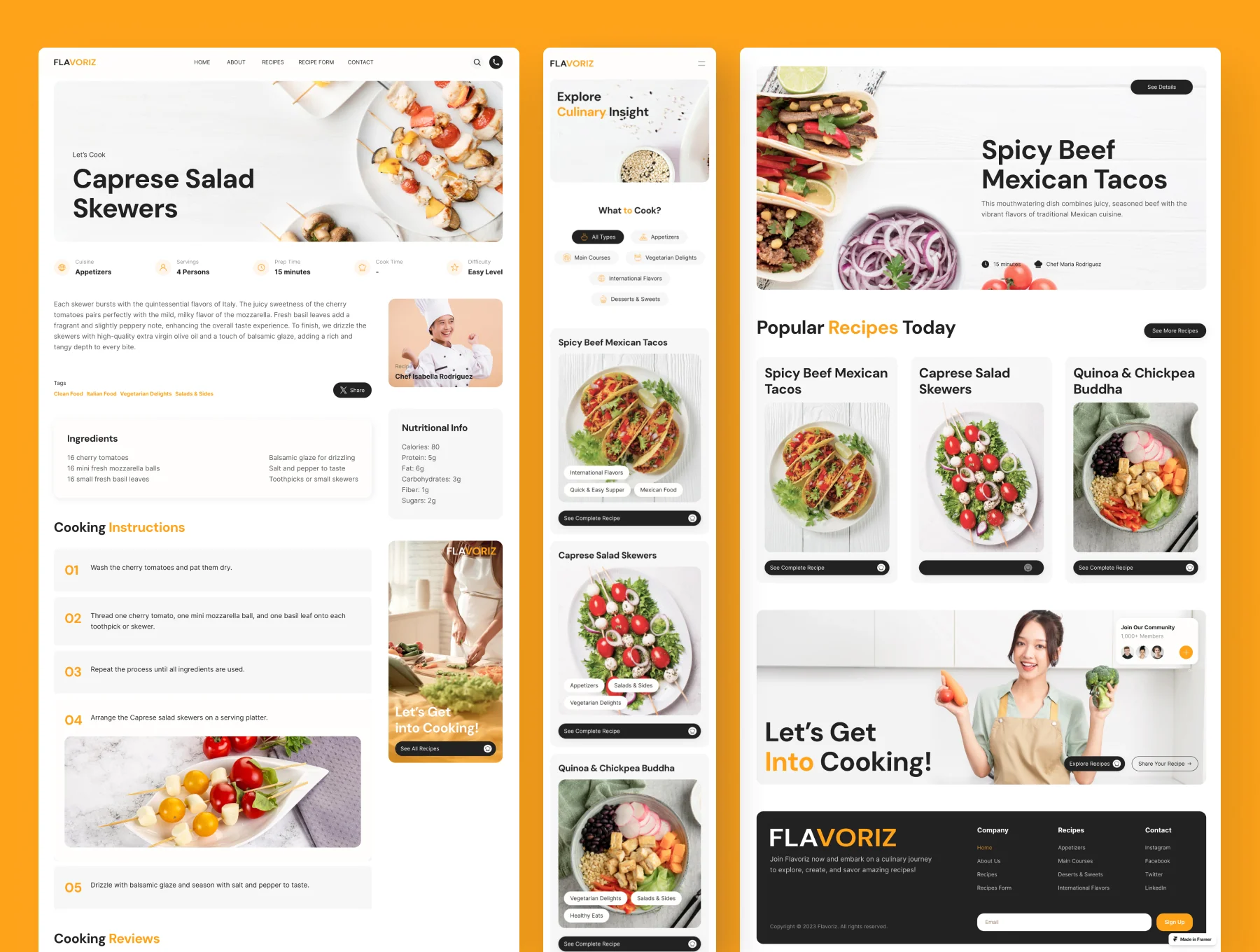 Flavoriz - Food Recipes Website Framer 4