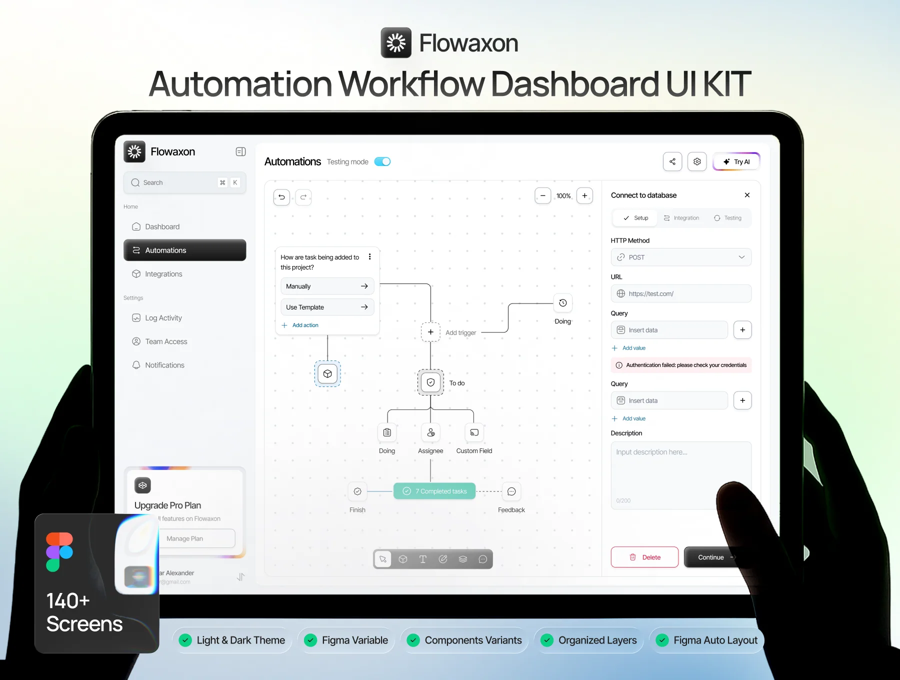Flawaxon - Automation Workflow Dashboard UI KIT