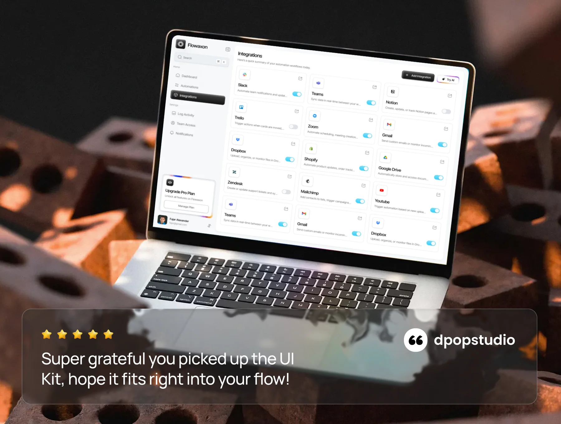Flawaxon - Automation Workflow Dashboard UI KIT 8