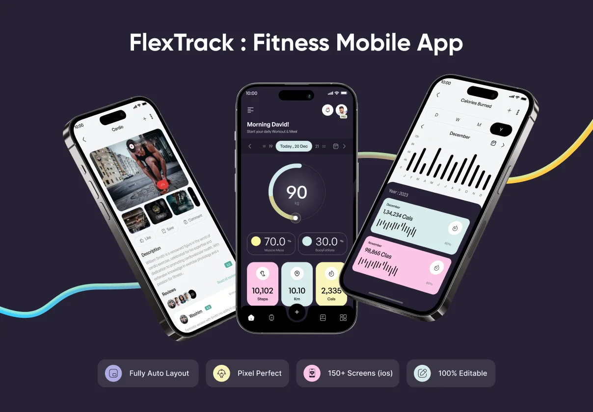FlexTrack - Fitness App UI Kit