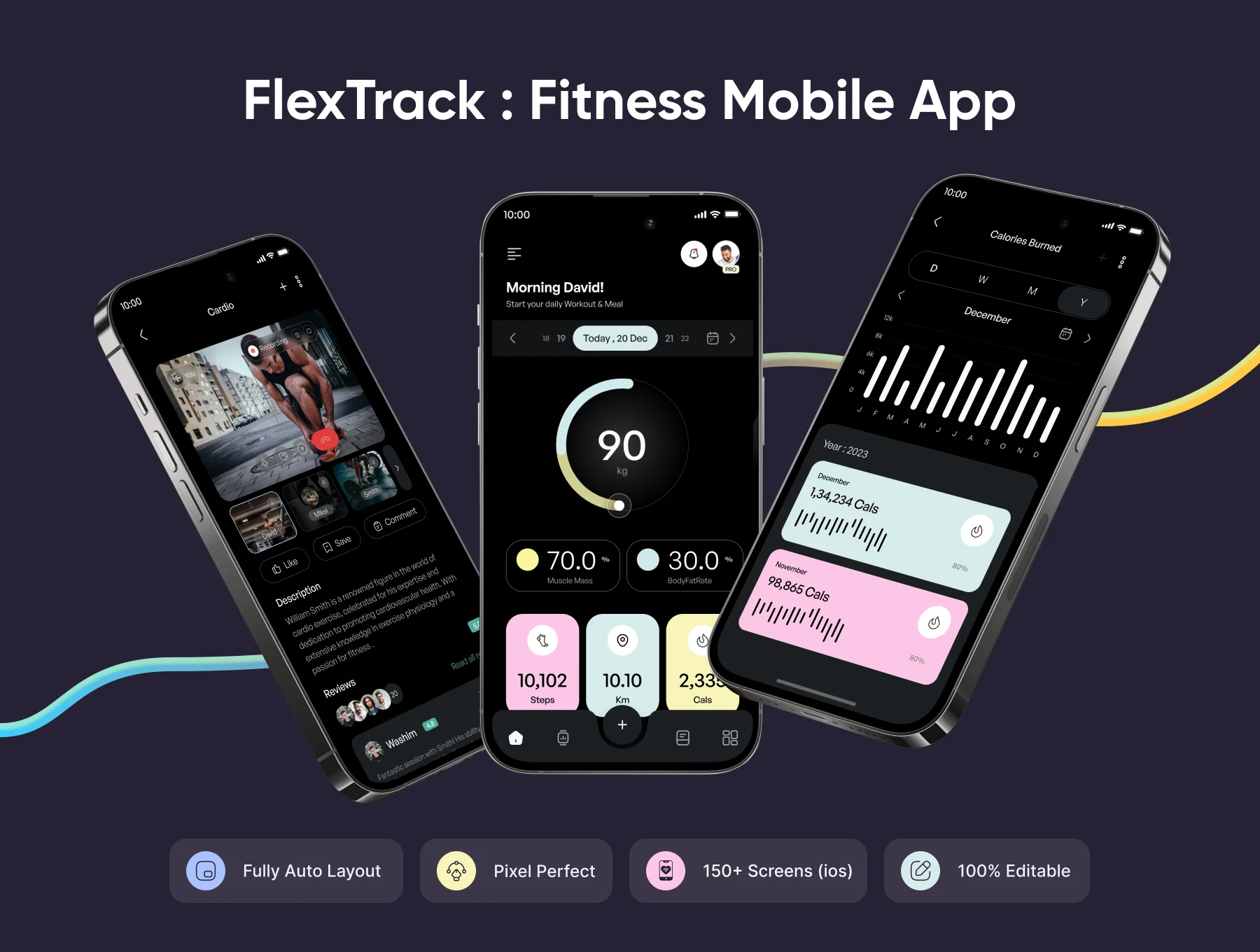 FlexTrack - Fitness App UI Kit