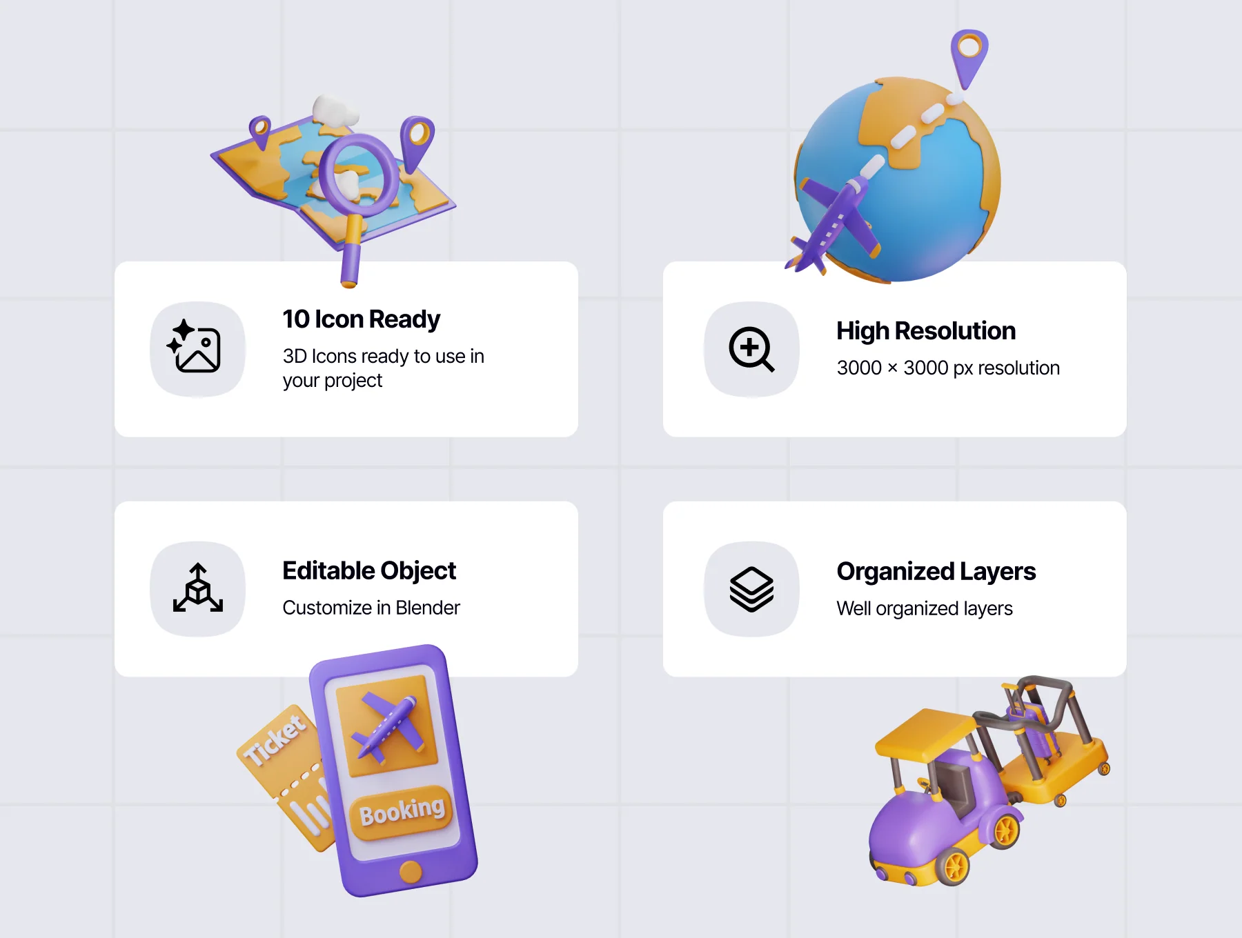 Flight Airport 3D Icon 2