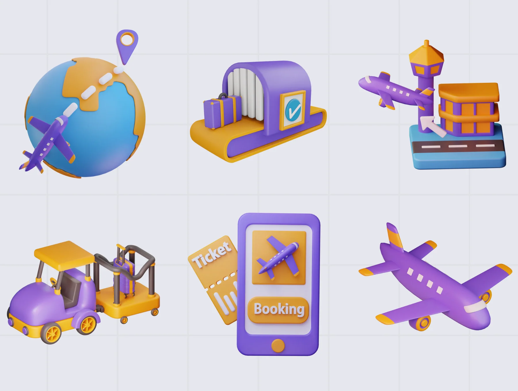 Flight Airport 3D Icon 8
