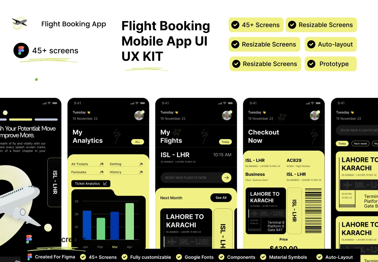 Flight Book | Flight Booking App UI Kits | Ticket Booking app